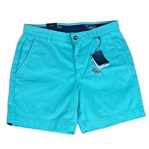 Crown & Ivy Shorts 32  Mens Motion Flex Chino Size 32 7 Inseam NWT Teal